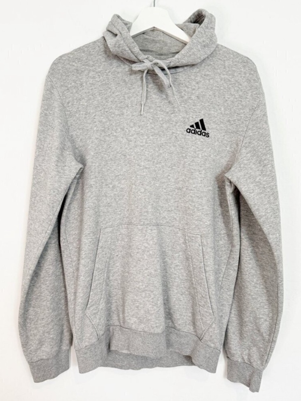 Adidas Hoodie Size Small Gray Athletic Pullover Graphic Slouch Sweatshirt Casual